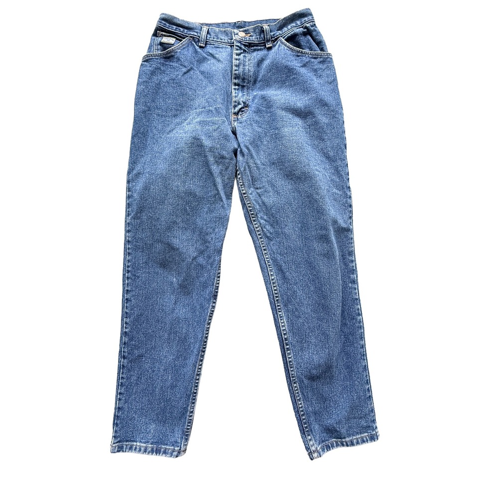 Wrangler for Women High Waisted Tapered Leg Mom Jeans Medium Wash Blue Denim 28"